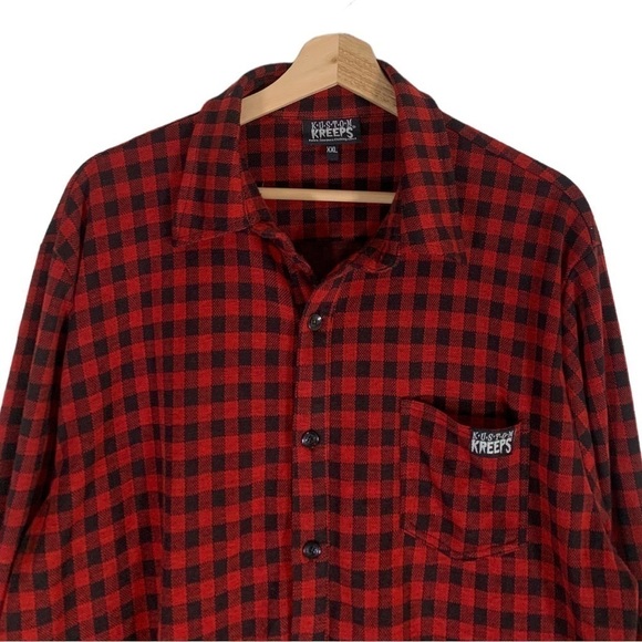 Kustom Kreeps Flannel Button down Shirt Size XXL - Picture 6 of 11